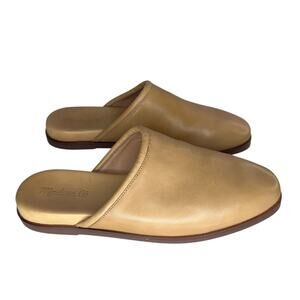Madewell Leather The Louisa Mule Soft Tan Round Toe Slip On Slippers Size 10